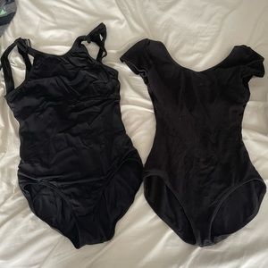 2 small black leotards